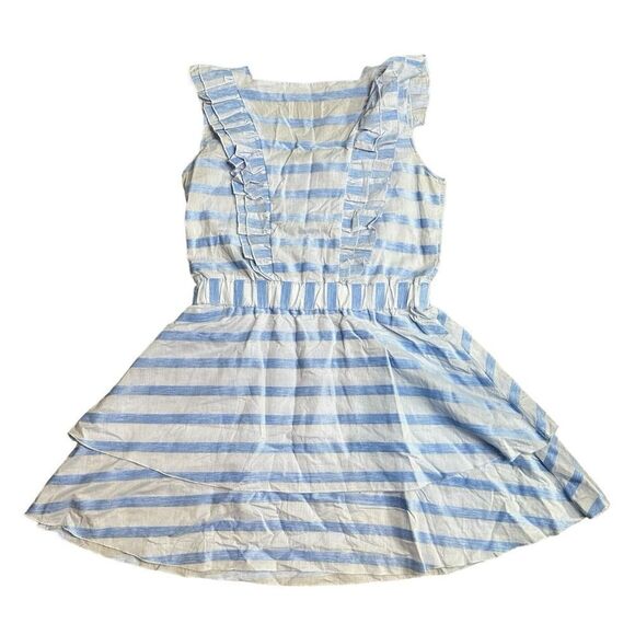 The Shirt Rochelle Behrens 100% Cotton Striped Mini Dress Size Medium - Picture 2 of 9